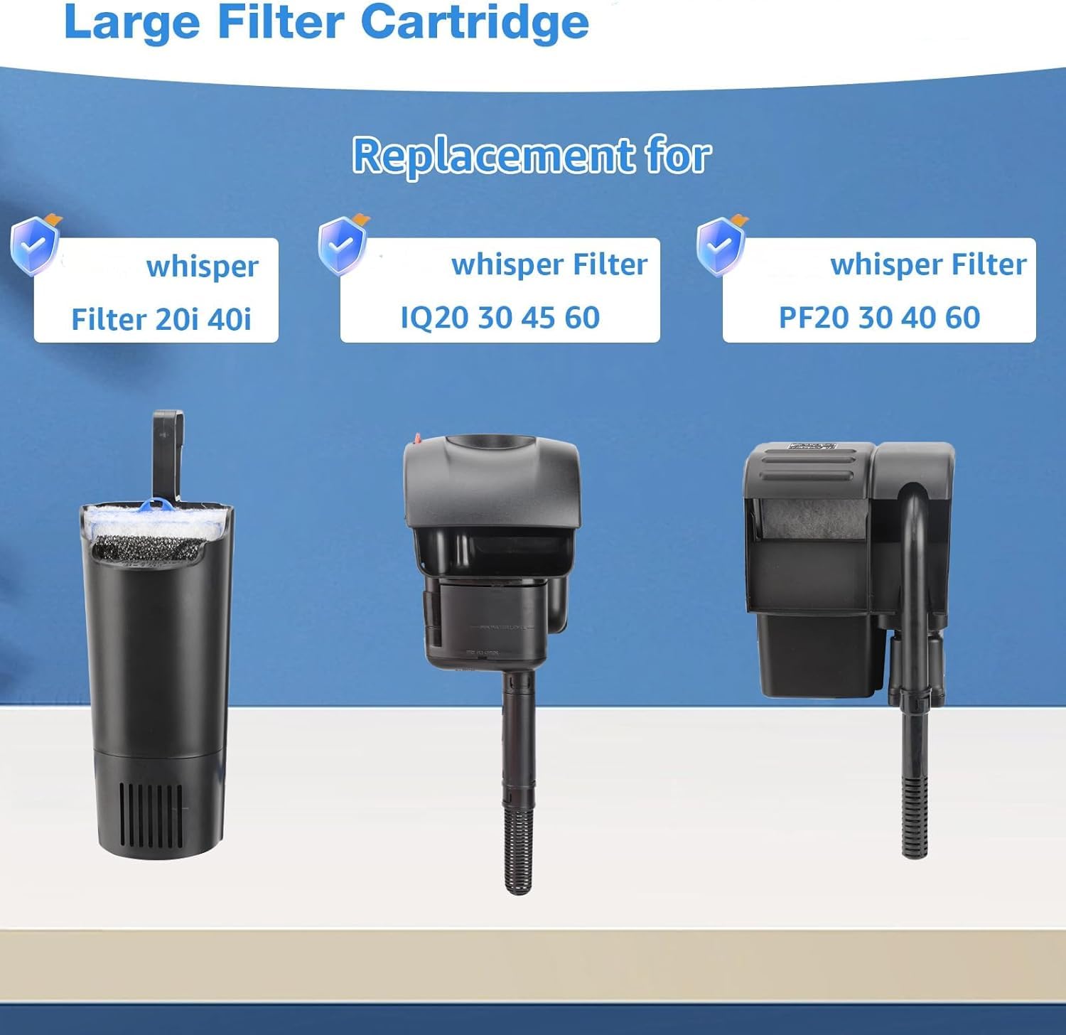 xbbwmrs 12 złożonych dużych wkładów filtrujących do filtrów Tetra Whisper Bio-Bag 10i 20i 40i IQ20/30/45/60 PF20/30/40/60, duże wymienne wkłady filtrujące do filtrów i akwariów Tetra Whisper