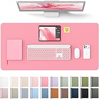 Vista 47 de YSAGi Protector de escritorio de cuero, tapete de oficina, alfombrilla grande para mouse, secante antideslizante de cuero PU, escritorio