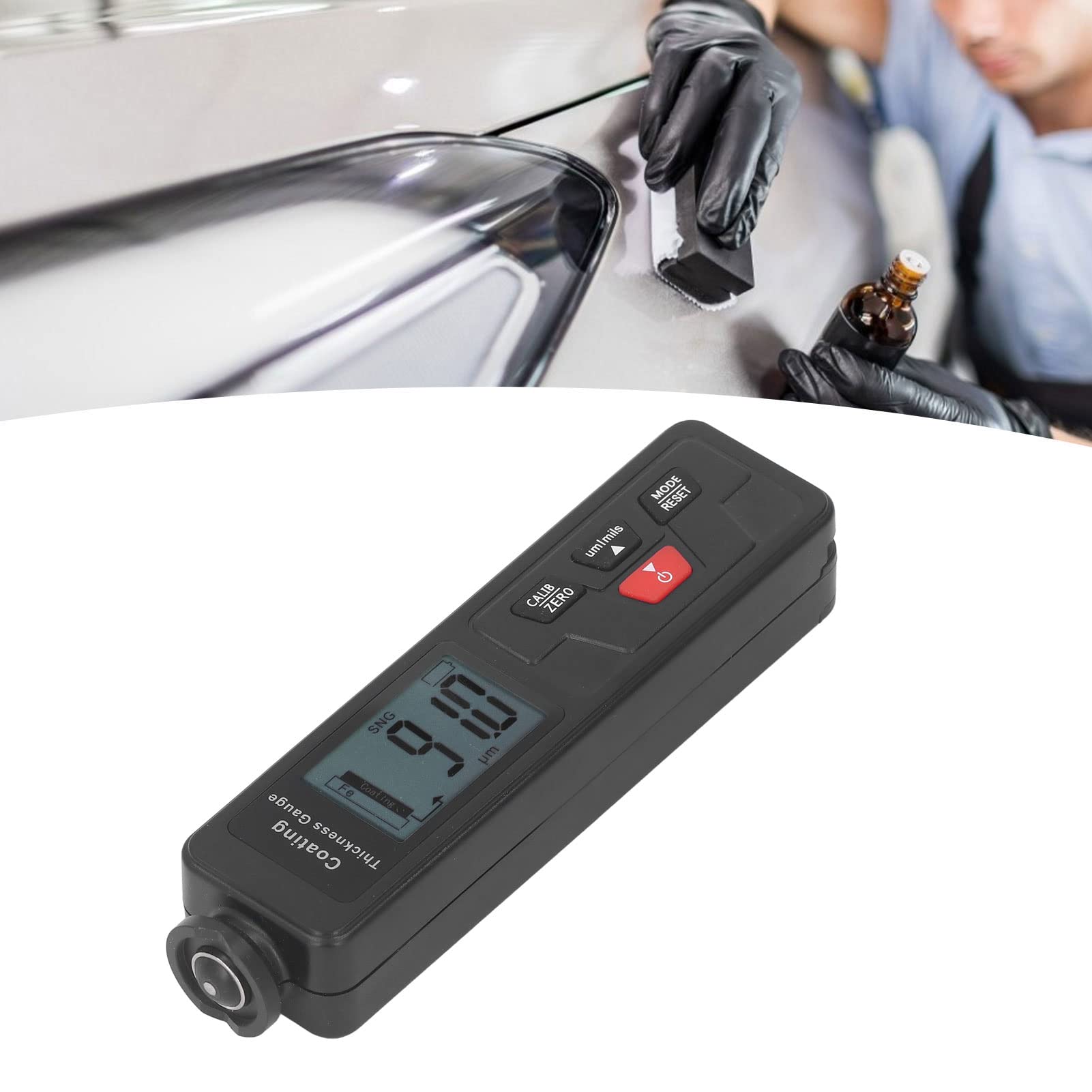 Cocoarm Tester Grubości Powłoki Miernik Grubości Lakieru ABS 0 do 1500um Auto Fe NF Identyfikacja Rozdzielczość 0,1um do Kontroli Samochodów Obróbka Powierzchni Metalowych Przemysł Stoczniowy