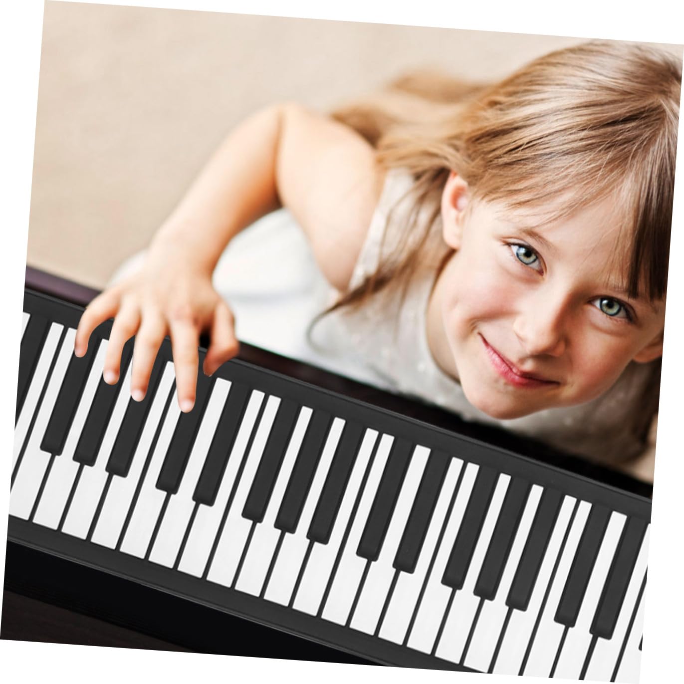 Vaguelly Pianoforte Effetto Vibrato 61 Tasti Elettronico Portatile in Silicone Programmazione e Ingresso Audio Mp3 per Ragazzo Ragazza