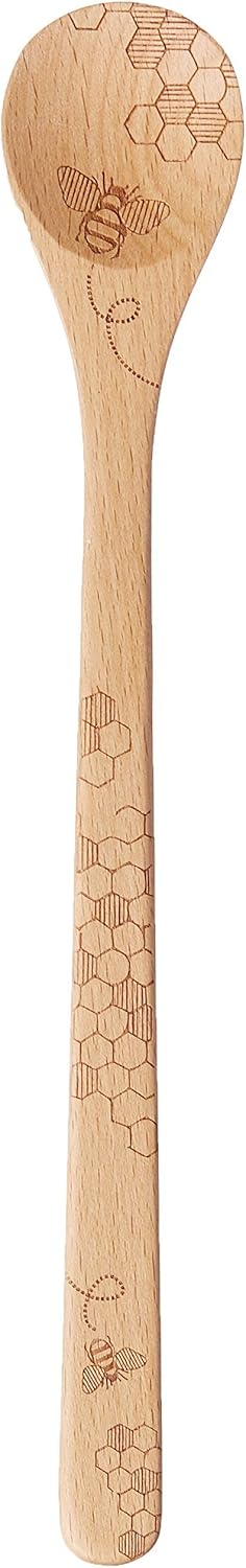 Talisman Designs Laser Etched Beechwood Sauce Spoon | Woodland Deer Design | Cooking & Serving, Tool | Decorative Wooden Utensils