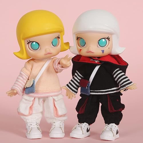 Miniatura 6 de 112 BJD - Conjunto de accesorios de muñeca + camisa + pantalones para muñeca OB11, YMY de 4.3 pulgadas, cuerpo de muñeca, GSC, Body9 (Negro)