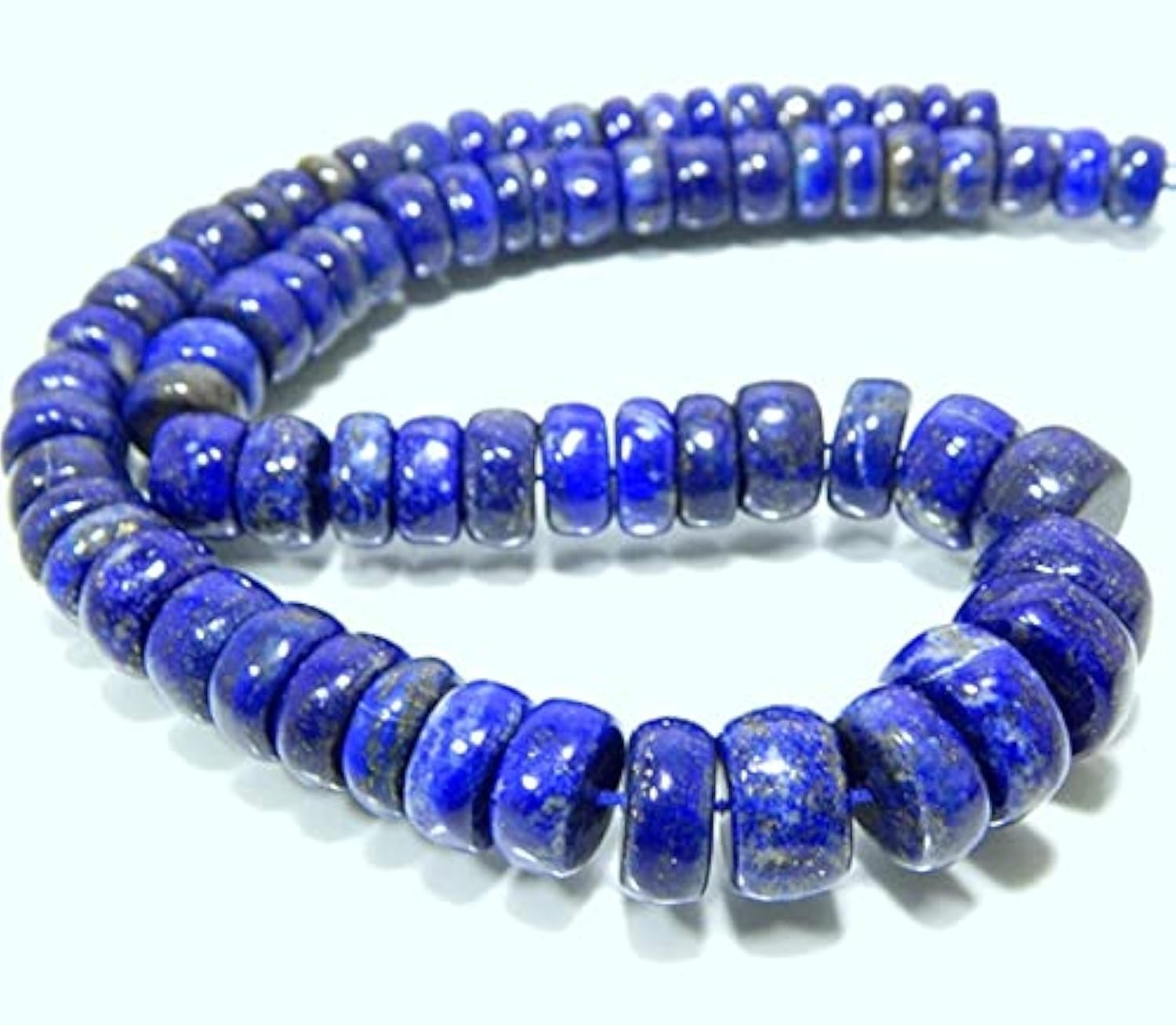 Perles lapis-lazuli véritables 7x16 mm pour remplacer des composants de collier cassé