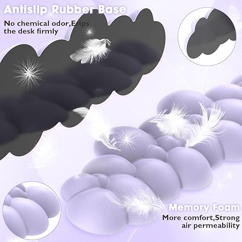 Miniatura 7 de Almohadilla reposamuñecas para teclado de videojuegos, soporte de palma de espuma viscoelástica, reposamuñecas ergonómico, para teclado de