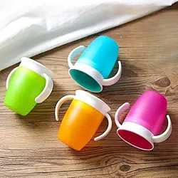 Copo Infantil 360° Antivazamento com Alças – Copo de Treinamento para Bebê 200ml Livre de BPA (PINK)