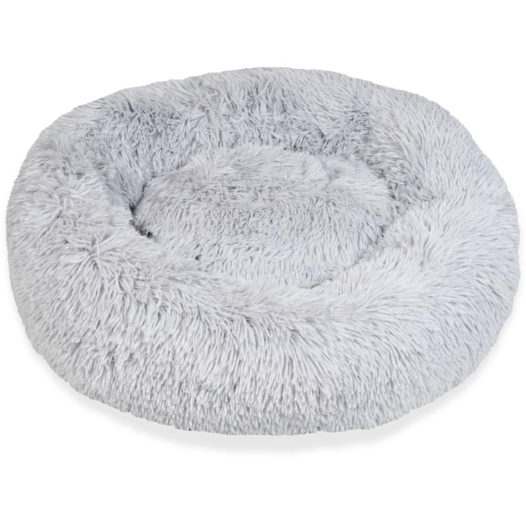 Donut XL 100 cm Topmast couchage haut de gamme en fourrure synthétique grise