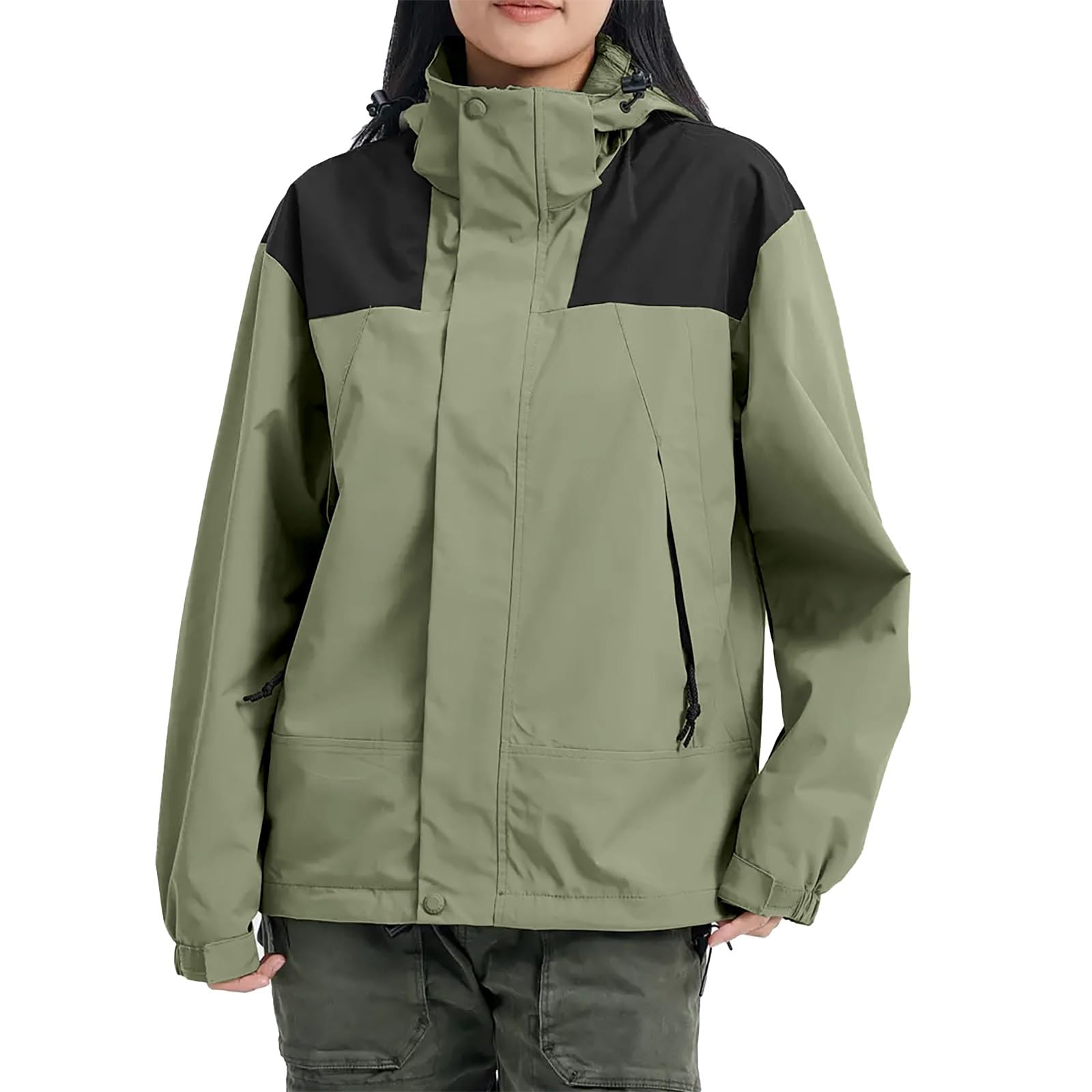 Chaqueta Para Deportes Al Mujer, Y Desmontable A De Viento, Adecuada Montañismo Esquí Conjuntos Mujer Vestir Poncho Impermeable Chubasquero Verde Chaleco Nieve Cortavientos Running