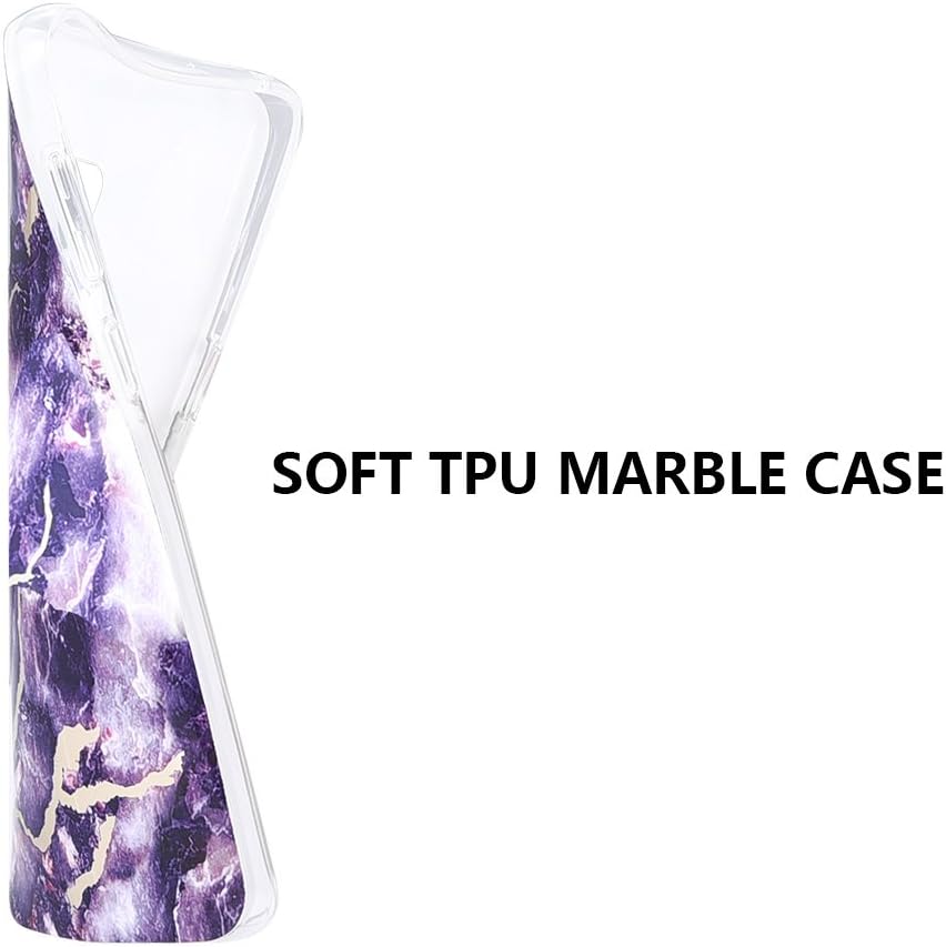 Caka Marble Case Compatible for Galaxy S9 Plus, Marble Case Slim Anti Scratch Shockproof Luxury Fashion Silicone Soft Rubber TPU Protective Case for Samsung Galaxy S9 Plus (Purple)