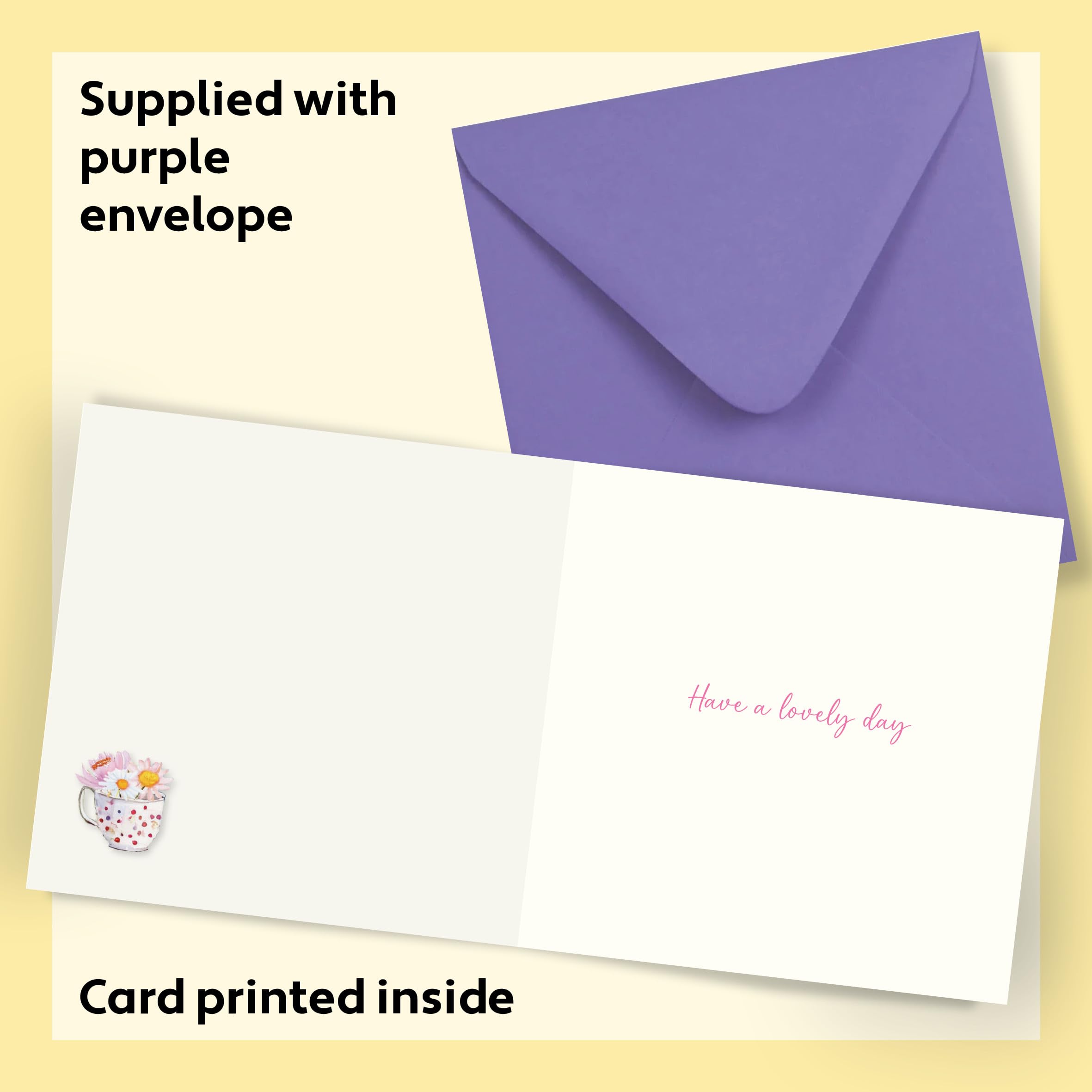 Birthday Card For Mum. Teapot With Gold Foiled Design