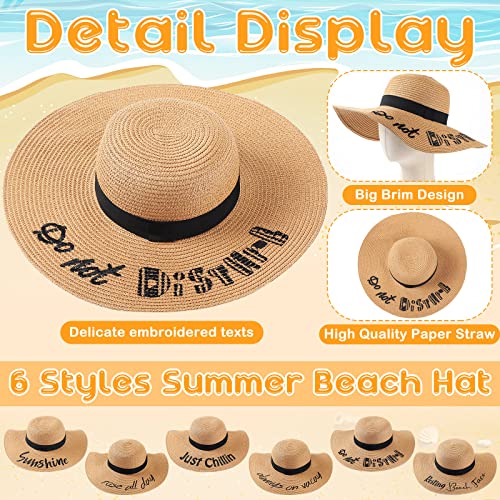 Sureio 6 piezas sombrero de playa para mujer verano miniatura 6