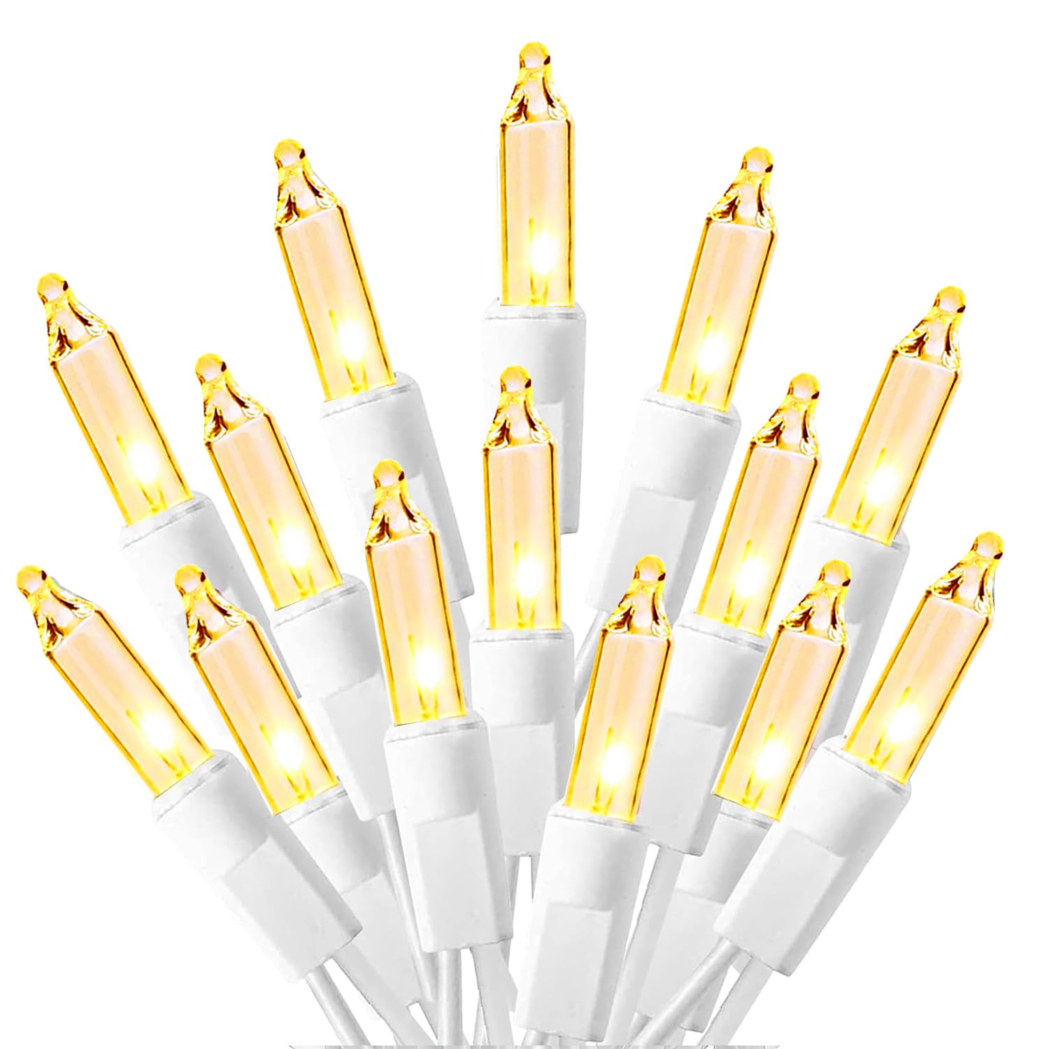 Dazzle Bright Warm White Christmas Mini String Lights, 30FT 150 Incandescent White Wire Fairy Lights, Waterproof Christmas Decorations for Indoor Outdoor Party Garden Yard Decor