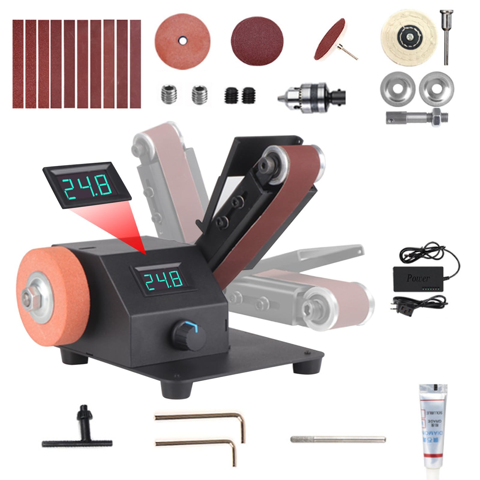 Mini Bandschuurmachine DIY Polijstmachine Bench Schuren Puntenslijper Bench Grinder Riem Linisher Elektrische Slijpmachine(895 (200W
