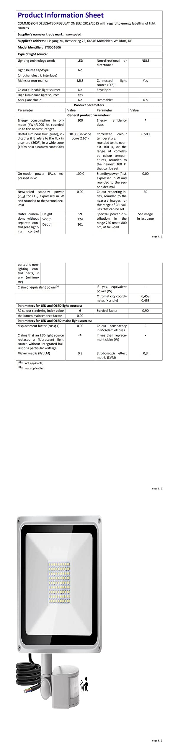 VENSSTNOR Solar Motion Sensor Flood Lights Outdoor 496LEDs 3500LM 3