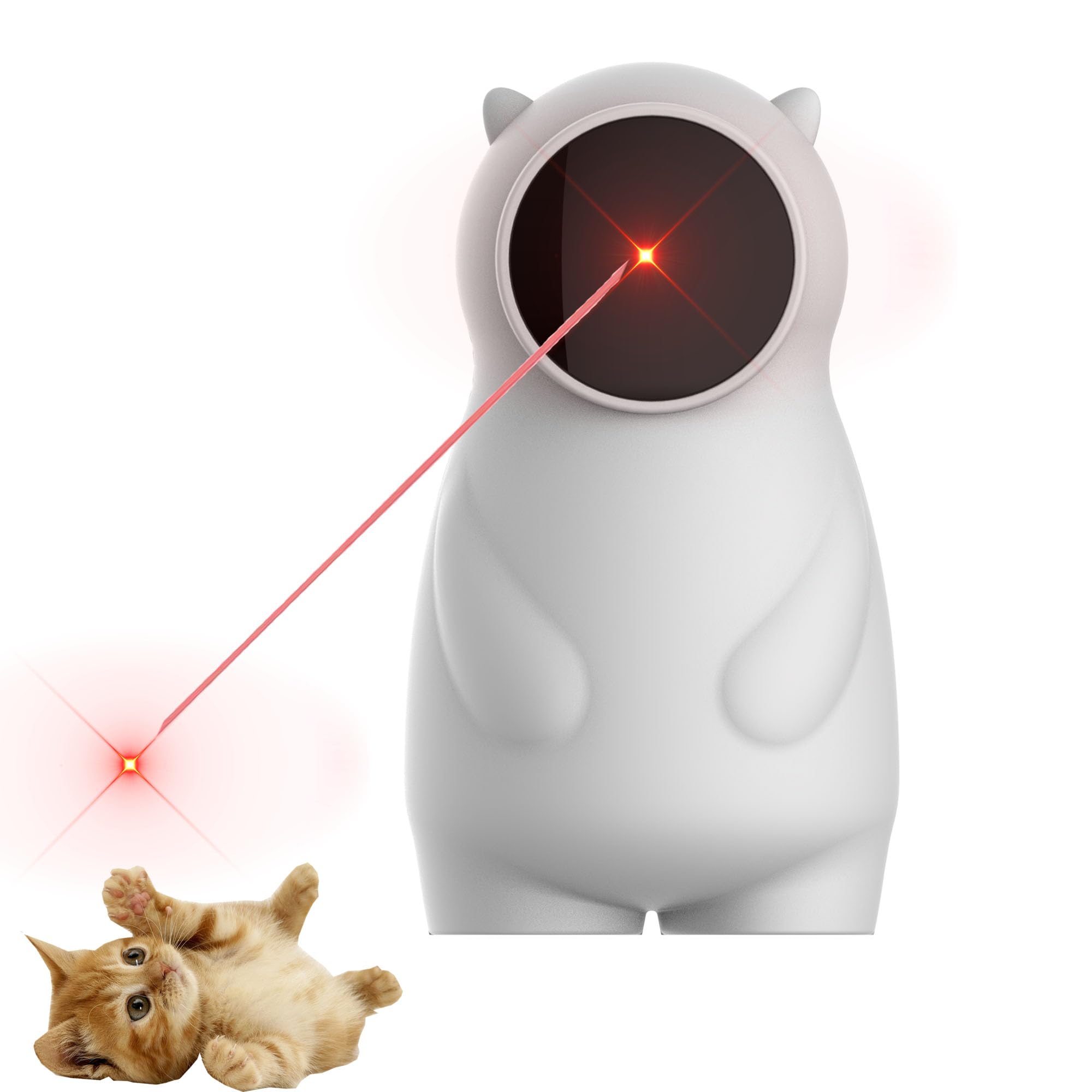 YOUKK Juguetes para Gatos, Luz LED para Gatos con trayectoria Real y Recargable, activada por Movimiento, automática 4 Modos, Juguete Interactivo para Gatos de Interior/Cachorros/Perros