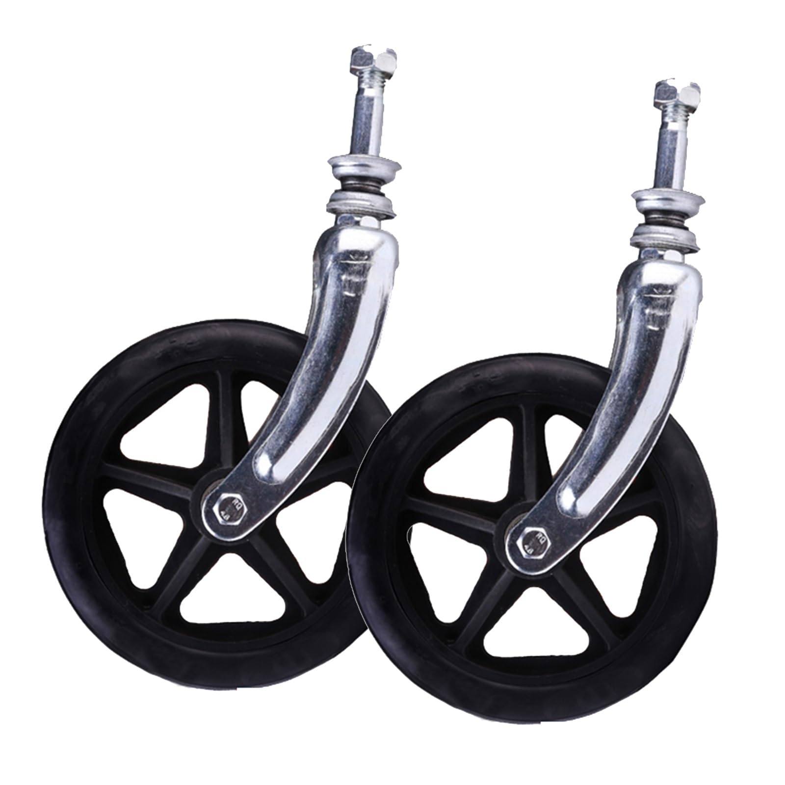 RUIRUME Wheelchair accessories Daquan front wheel front fork bearing universal wheel front small wheel 6 inches 7 inches 8 inches wheelchair accessories assembly fork (Color : Black, Size : 6 inches)