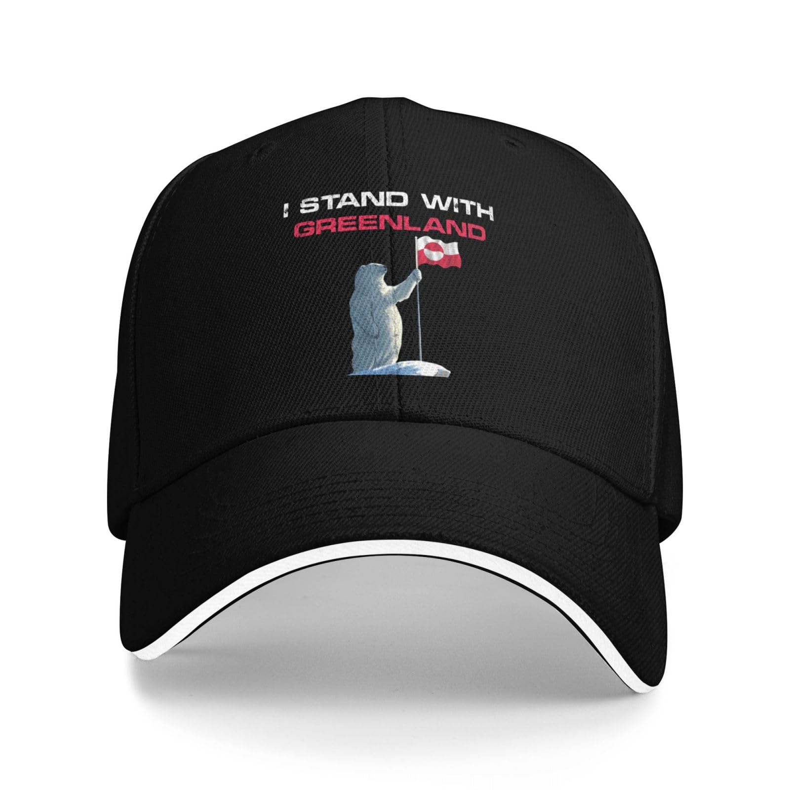 KWQDOZF I Stand with Greenland hat Support Greenland Baseball Cap Black