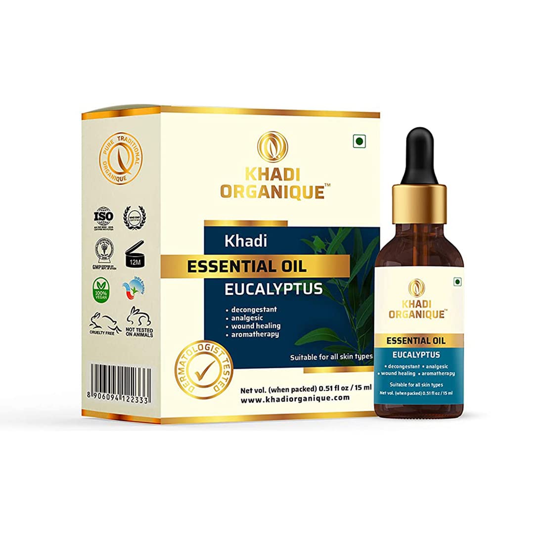 Khadi Organique Eucalyptus Essential Oil (Eucalyptus Essential Oil) (B08L3V63QH) Amazon Price History, Amazon Price Tracker
