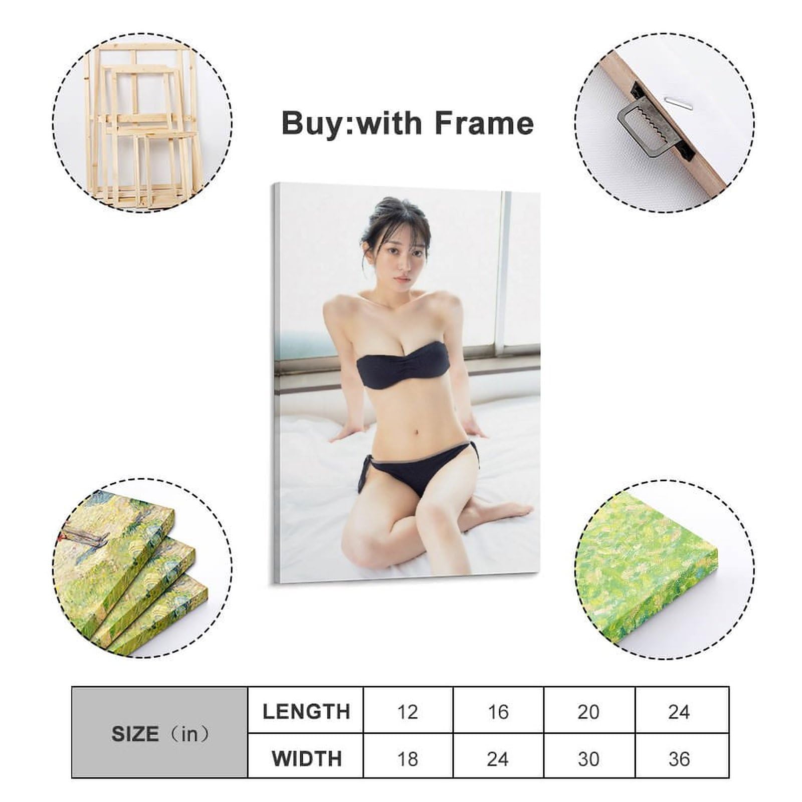 Amazon.co.jp: Midori Nagatsuki Home Decor Art Panel Printed Canvas