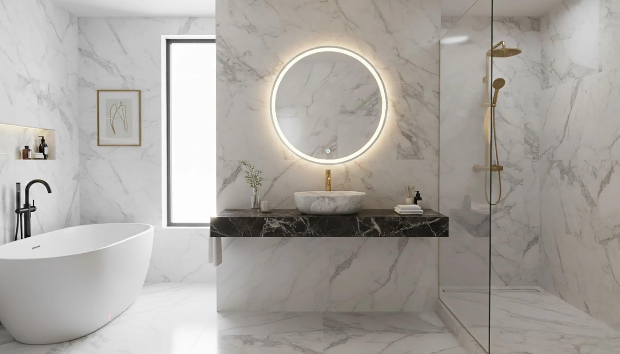 Lavabo Sobre Encimera Rea Amelia Ash Matt Beige 48X34,5X13,5Cm