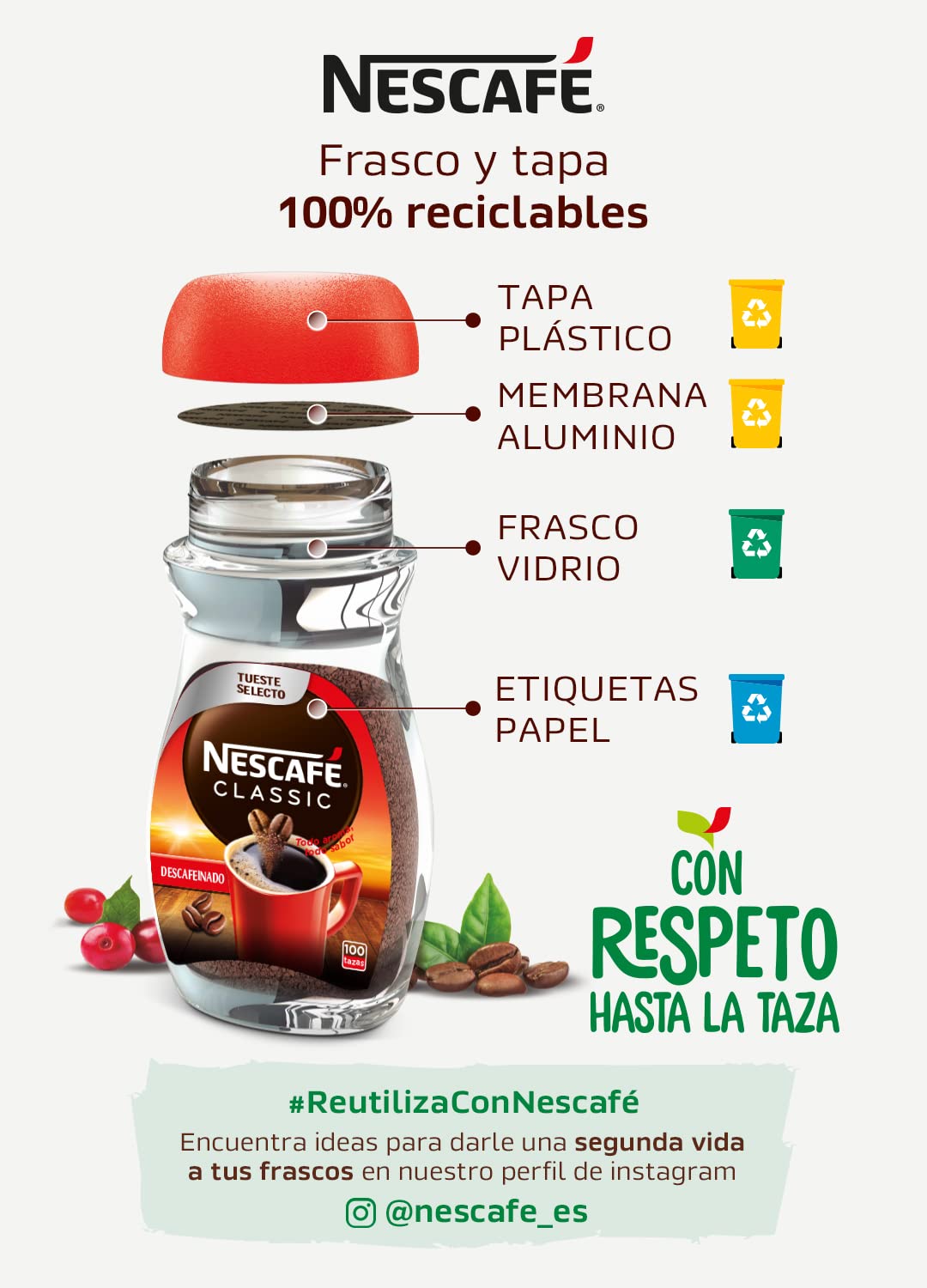 Nescafé Classic Café Soluble Descafeinado 200g