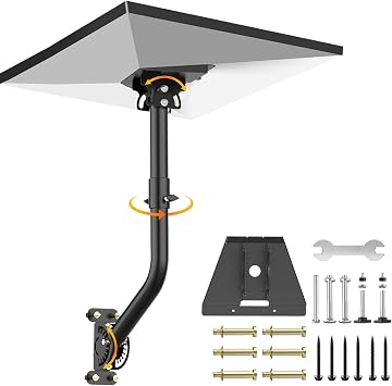 Starlink Mount Standard 4/4X, 3-Point Adjustable Starlink Roof/Wall Mount | Extended Starlink Gen 3 Mounting Kit, Heavy Duty Outdoor Starlink Pole Mount Include Aluminum V3 Pipe Adapter
