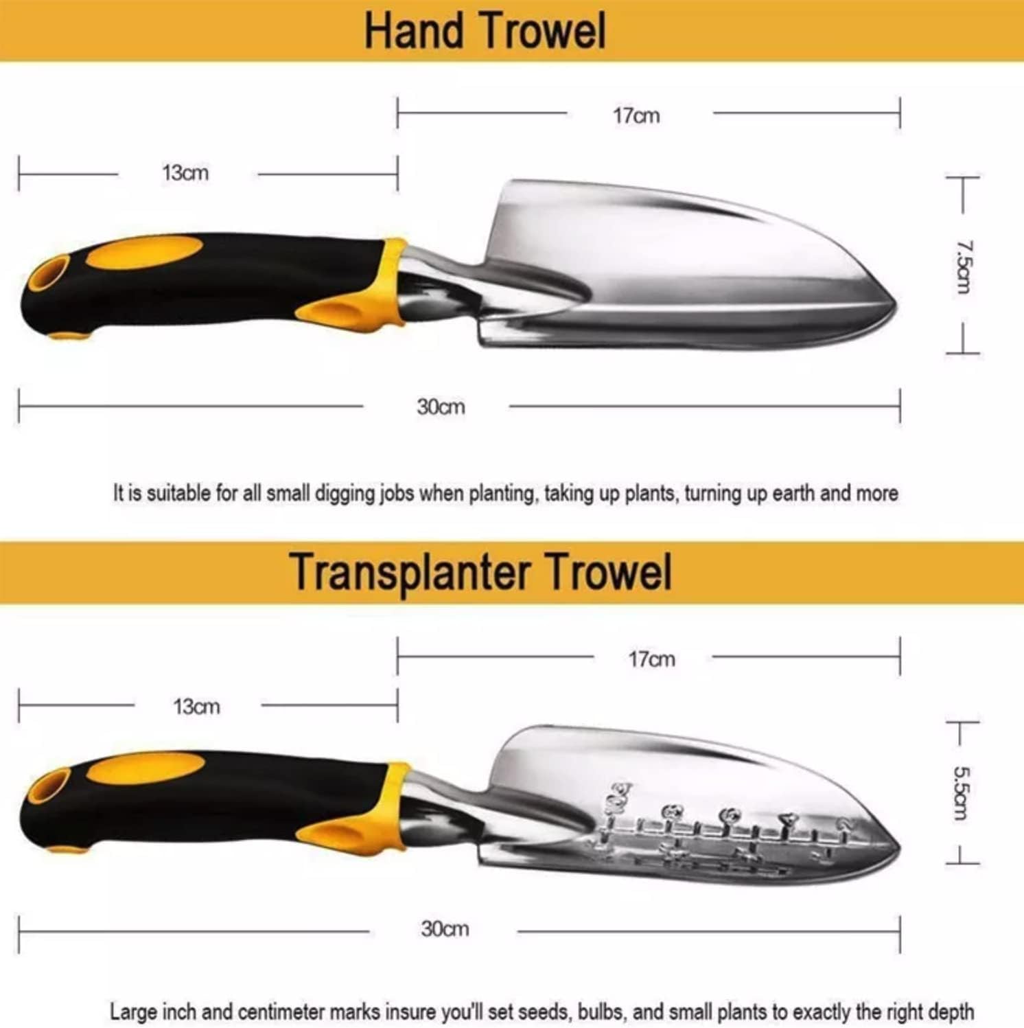 Generic RK_ENTERPRISES 5 Pcs Gardening Tools for Garden Home Patio, Heavy Duty Aluminium Tools Set with Gardening Transplanting Spade., Silver