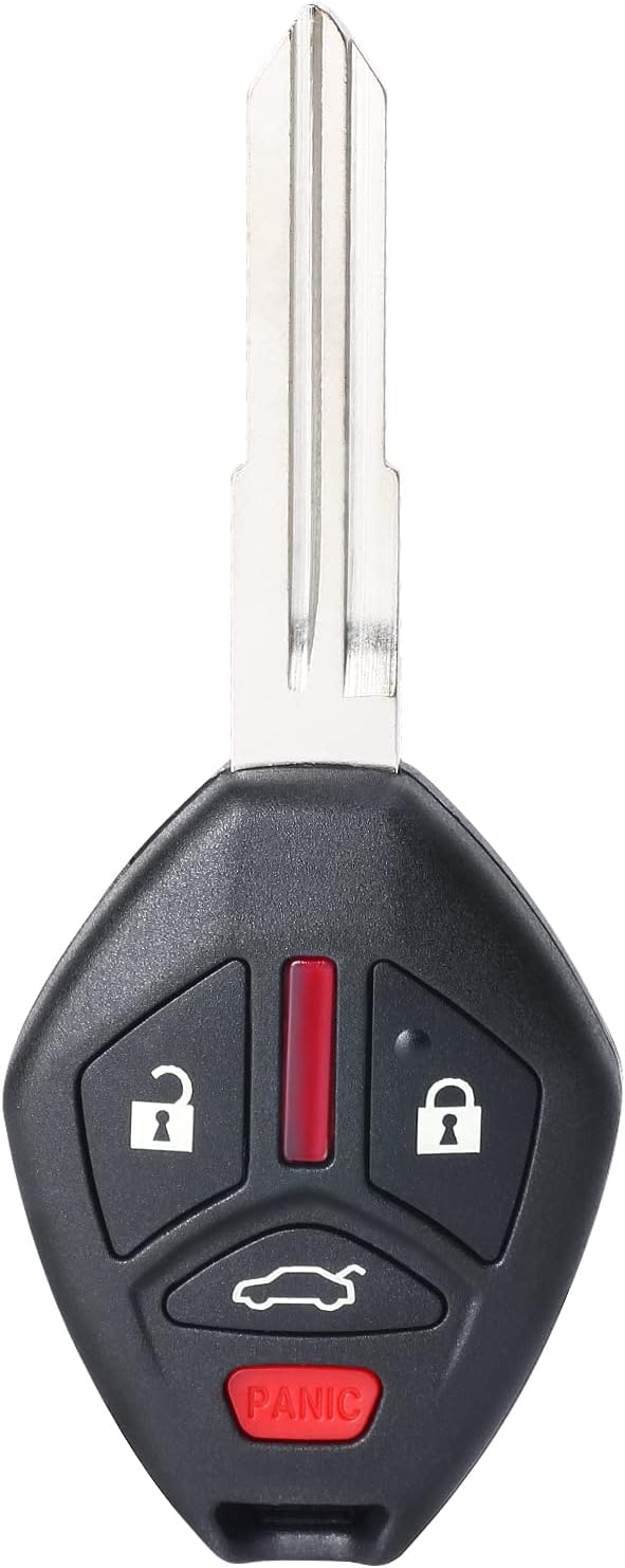 Keymall Black Plastic 4-Button Keyless Entry Remote Key Fob Replacement for Mitsubishi Lancer 2008-2015 (FCC:OUCG8D-625M-A P/N:6370A477)