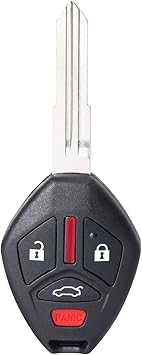 Keymall Black Plastic 4-Button Keyless Entry Remote Key Fob Replacement for Mitsubishi Lancer 2008-2015 FCCOUCG8D-625M-A P/N6370A477