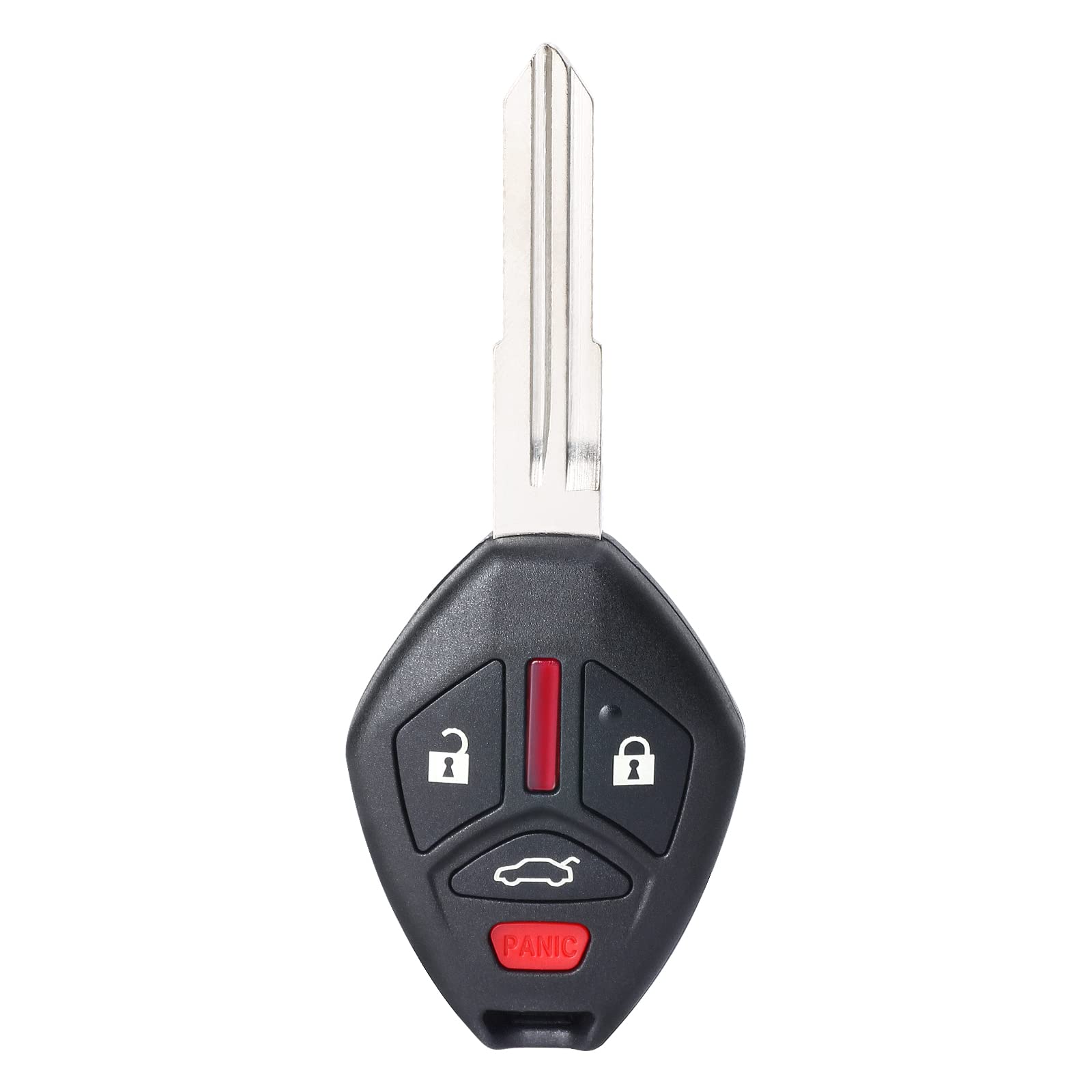 Black Plastic 4-Button Keyless Entry Remote Key Fob Replacement for Mitsubishi Lancer 2008-2015 (FCC:OUCG8D-625M-A P/N:6370A477)