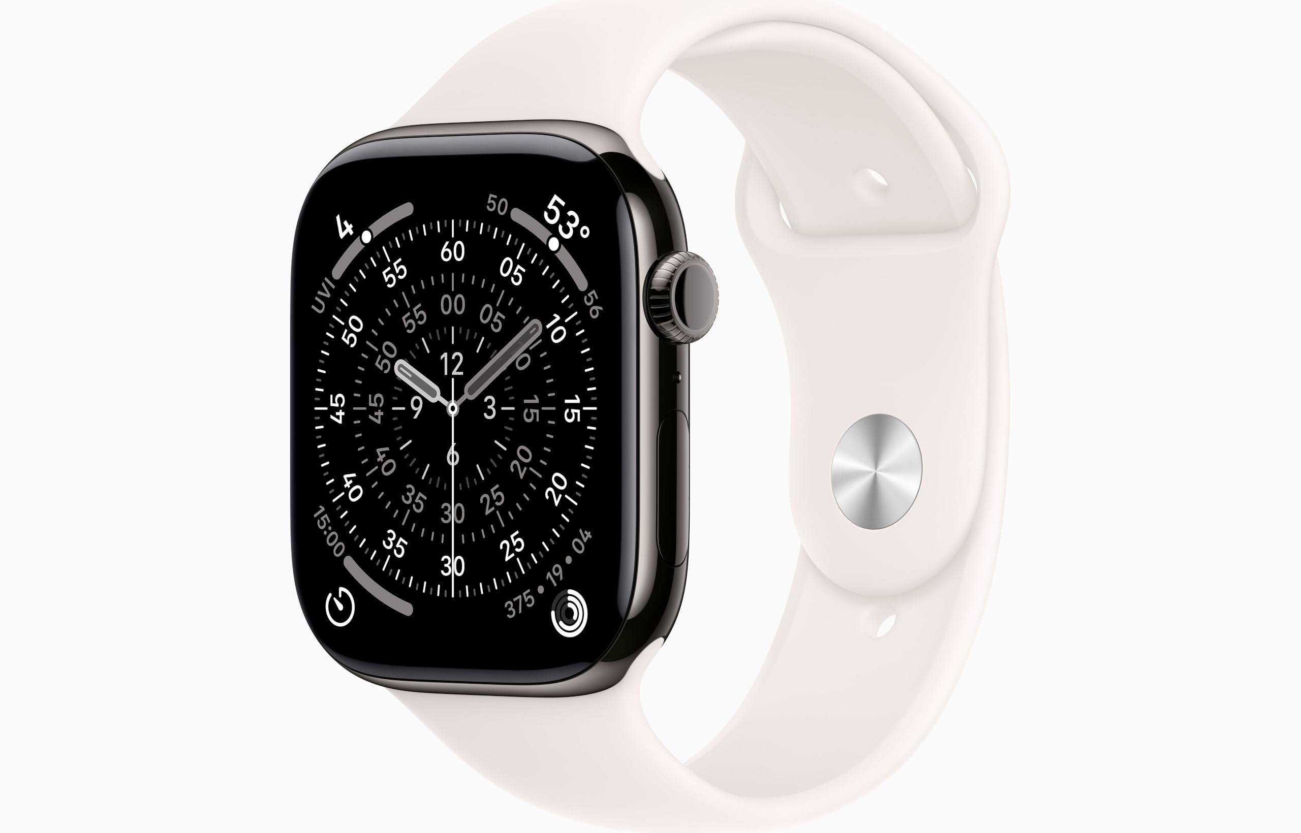 Apple Watch Series 11 [GPS + Cellular, 46mm] Slate Titanium Case with Light Blush Sport Band, S/M (Renewed)