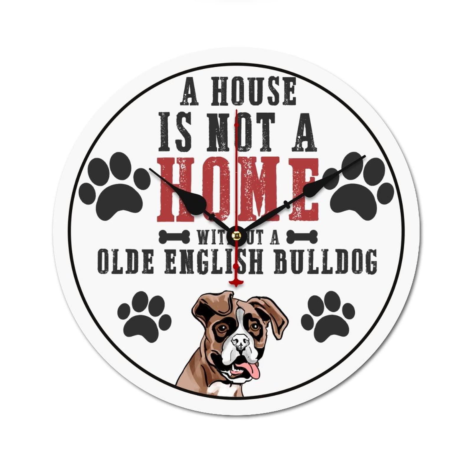 Horloge murale de 38cm Olde English Bulldog pour salon et cuisine