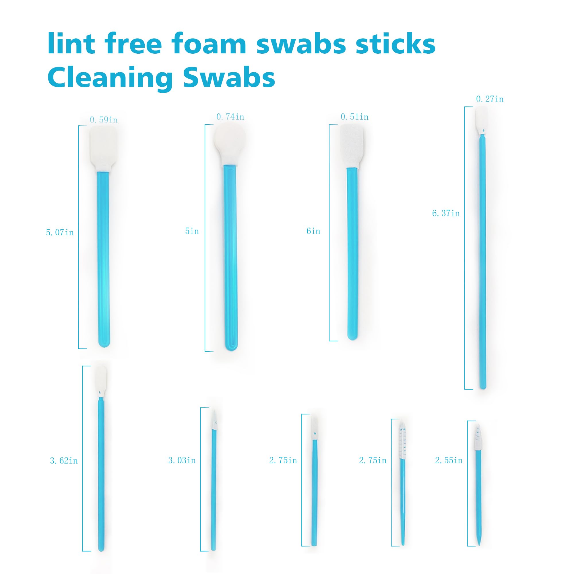 Lint-Free Foam Swab Sticks (9 Types 33 Pcs), Foam Tip Cleaning Swab Kit for Optical Instruments, Camera Lenses, Electronic Equipment, Car Detailing, Inkjet Printer Print Heads — Amazon image 2
