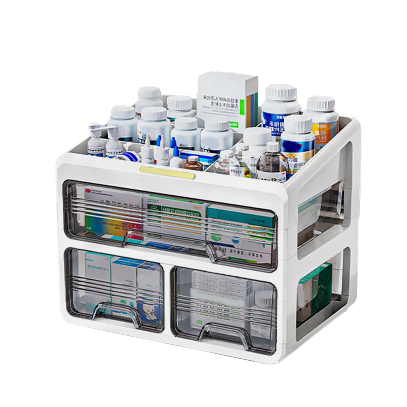 hogtnd Make Up Storage Box Made of PP Materials with Dividers for Easy Organisation, Portable for Beauty Lovers and Professional Desktop Cosmetic Storage Rack