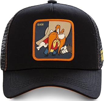 Men's Cartoon Baseball Trucker Cap Snapback Hat Adult Women's Unisex Adjustable One Size (Sam Black)