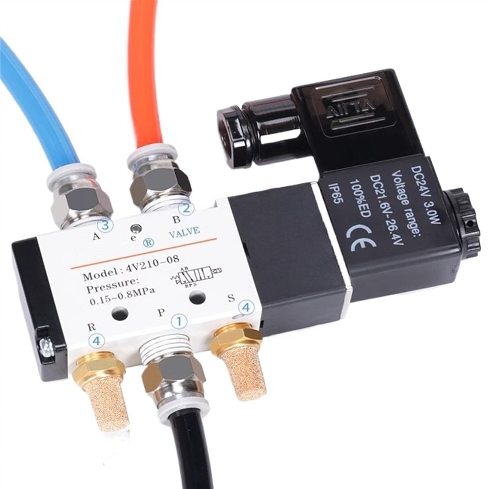 Électrovanne 5 voies 4V210-08 anti-perte de pression valve pneumatique 1/4 AC110V pour vérin