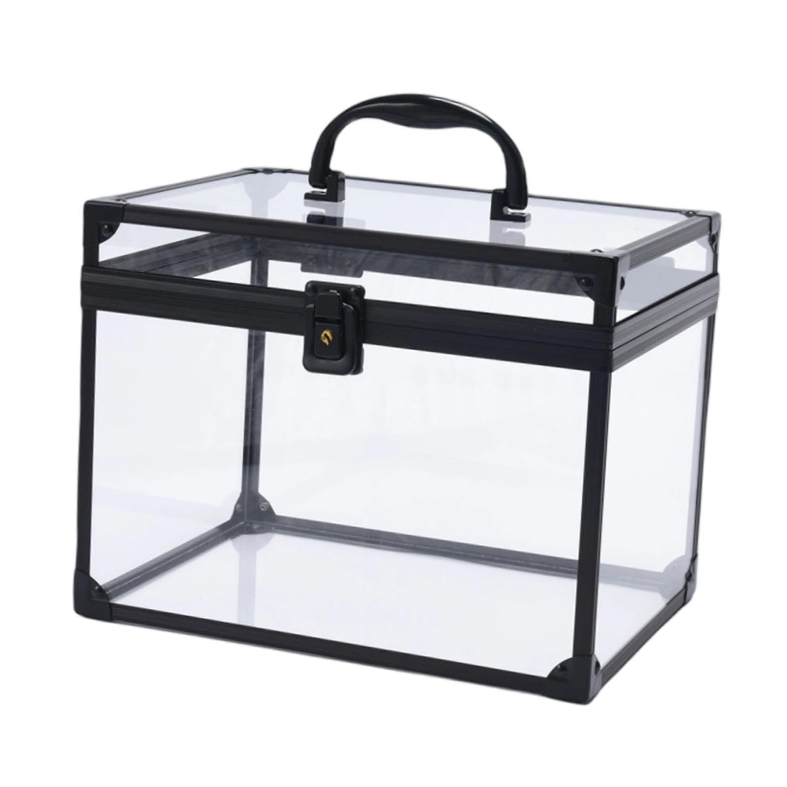 Generic Acryl Make Up Organizer, Kosmetik Display, Elegante Kronenbox, Transparente Aufbewahrungsmöglichkeit für Make Up Werkzeuge, Künstlerkoffer für Die The, Klar Schwarz