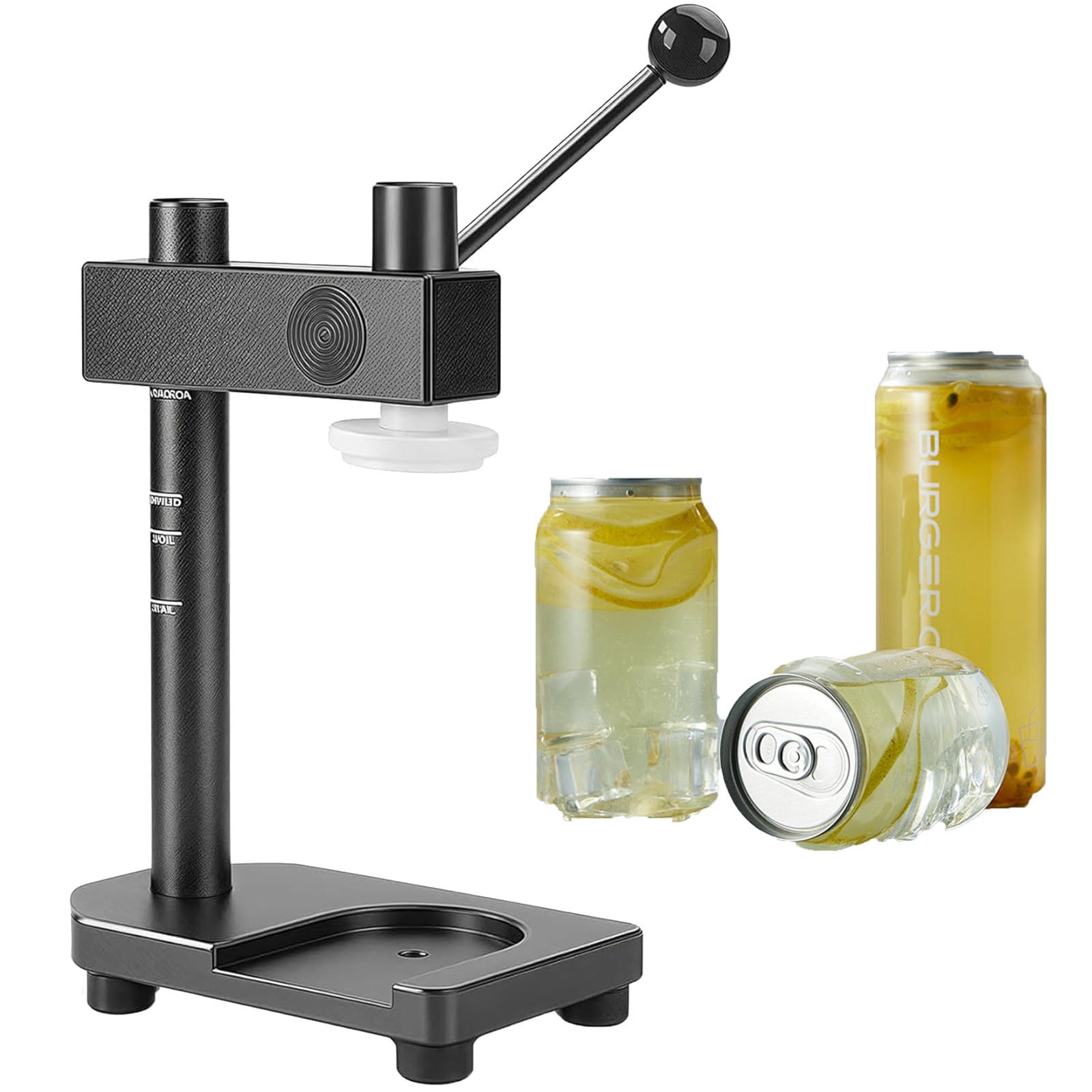 Scelleuse Automatique pour Canettes De Soda en Plastique, Hauteur Réglable, Diamètre De 51 mm, pour Boba, Thé Aux Perles, Smoothies Et Café Glacé Black