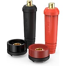 YESWELDER TIG Welding Cable Panel Connector, Plug & Socket Set DKJ10-25 & DKZ10-25 0-160Amp Red & Black Color DINSE Style Quick Fitting 4PCS
