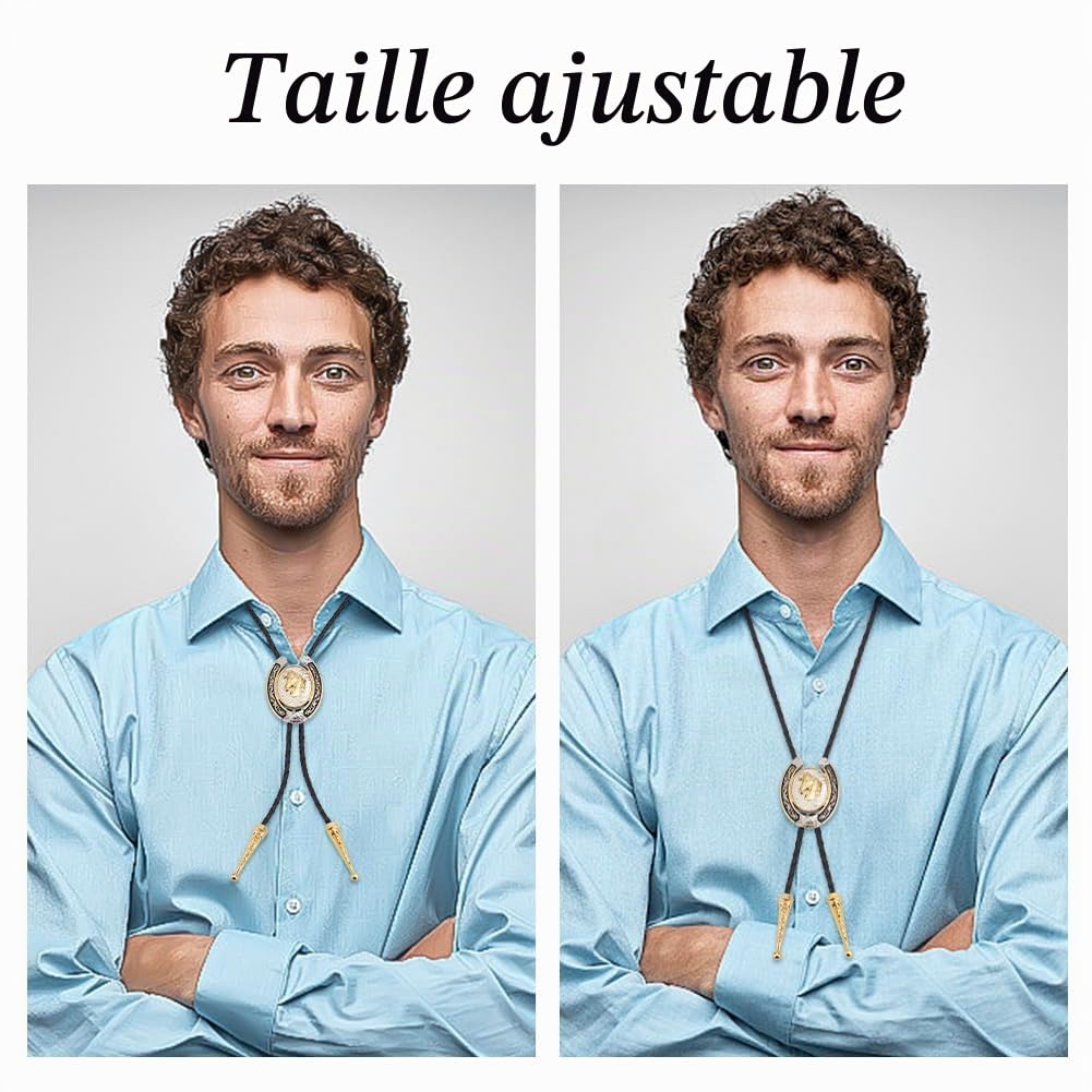 WEBEEDY Bolo Tie Cowboy Cravate Western Cuir Cravate de Mariage Turquoise Bolo Tie Collier Vintage Pendentif Costume Accessoires pour Chemise, Costume, Vêtements de Loisirs