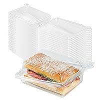 Vista 16 de Restaurantware Tamper Tek - Recipientes rectangulares para llevar de 6.8 x 5.7 x 1.7 pulgadas, 100 recipientes duraderos para sándwich para llevar