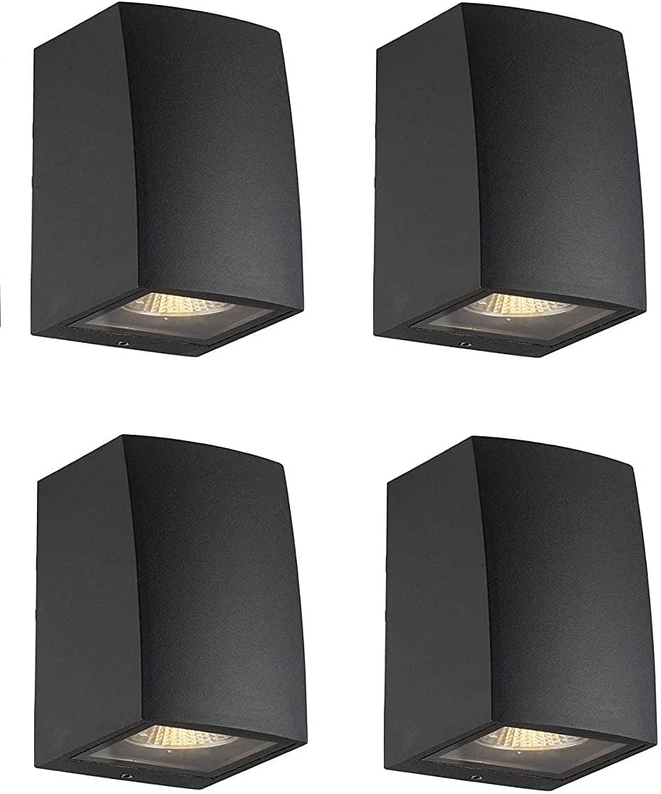 4 Stück Design Up oder Aluminium Down Aussenleuchte Wandleuchte anthrazit für GU10 Leuchtmittel