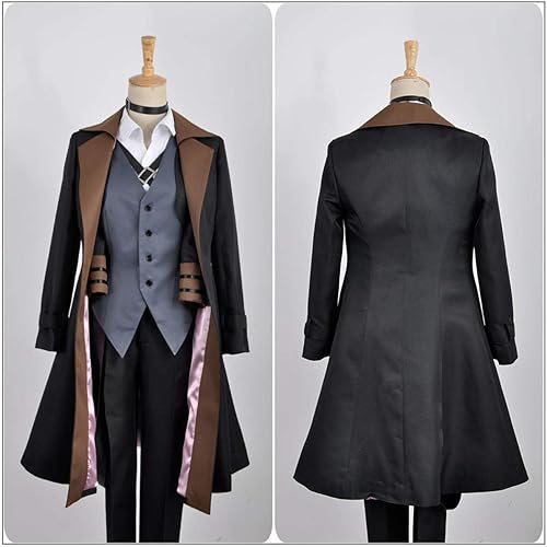 Miniatura 2 de MIAOCOS Bungo Stray Dogs Chuya Nakahara Uniforme Cosplay Disfraz Hombre Halloween Abrigo negro con sombrero