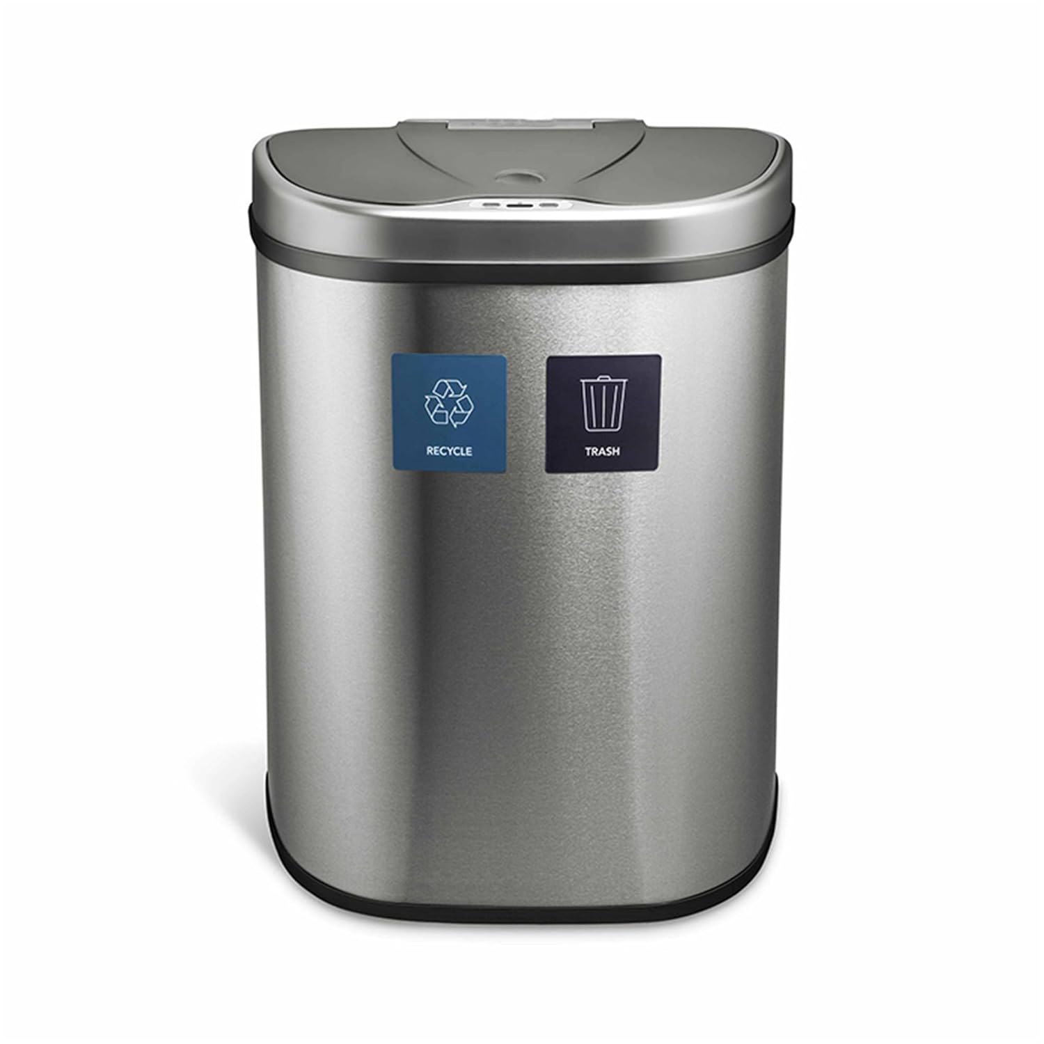 Touchless Motion Sensor Trash Can Stainless Steel 18 5 Gallon with Soft-Close Lid Removable Ring Liner Open Close