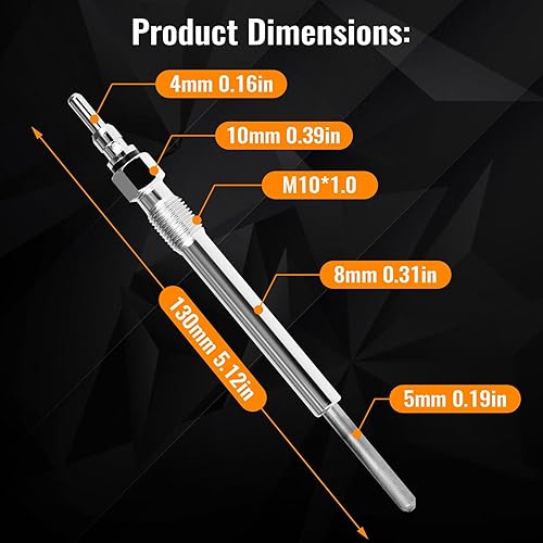 Miniatura 5 de Ensun 8 bujías de incandescencia diésel, bobinas duales, arranque rápido, compatible con Excursion F250 F350 Super Duty 7.3L Powerstroke reemplazo