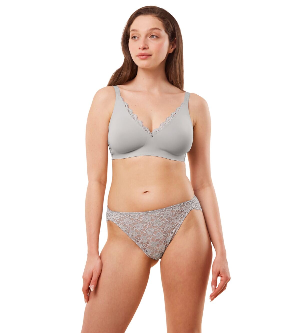 Triumph Silent Grey Womens Amourette Highleg Tai Underwear, Size 10