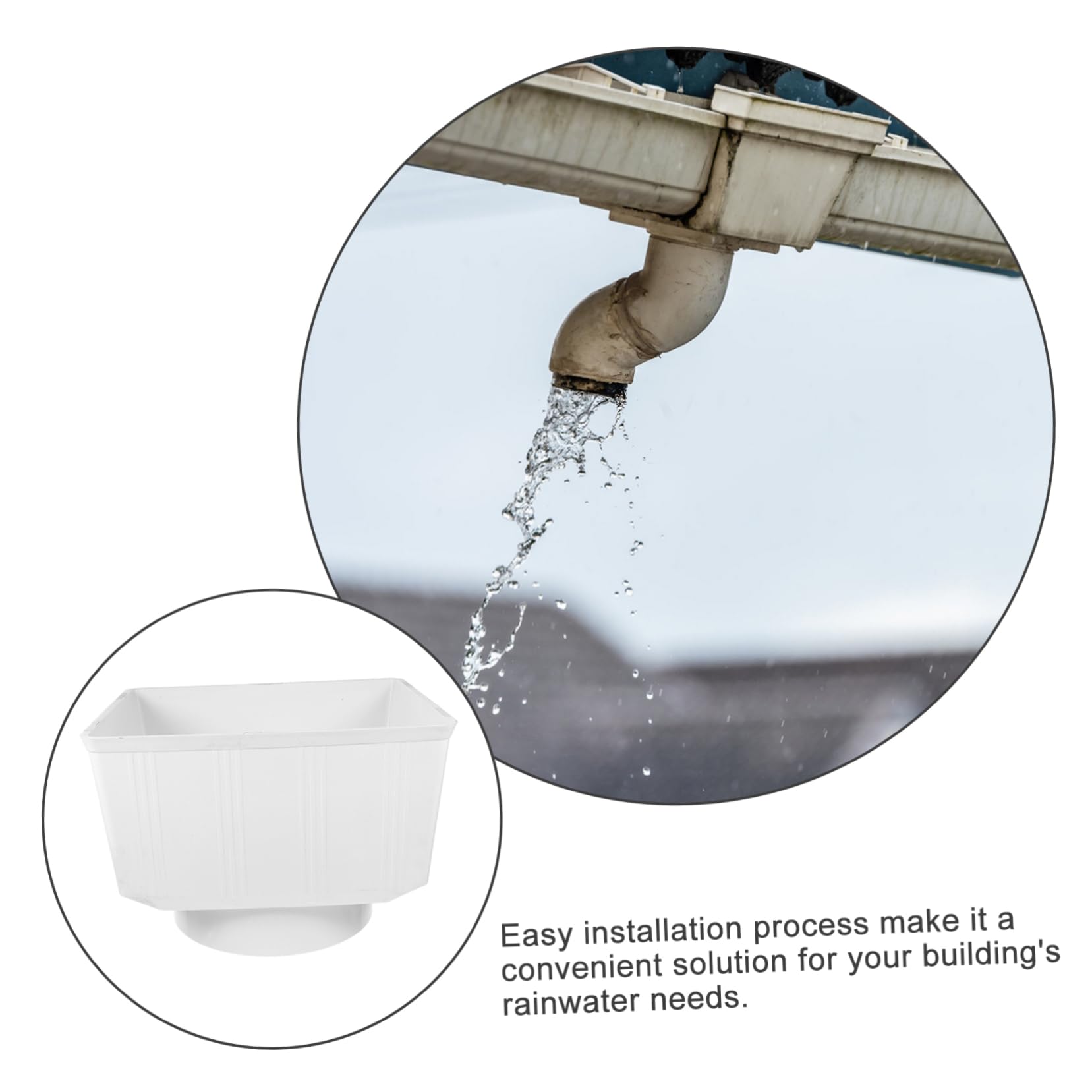 HOMSFOU Conector de Bajante de Pvc Blanco para Canalón Pluvial, Accesorio Resistente que Mejora el Rendimiento y Previene Daños por Agua en Sistemas de Drenaje de Lluvia