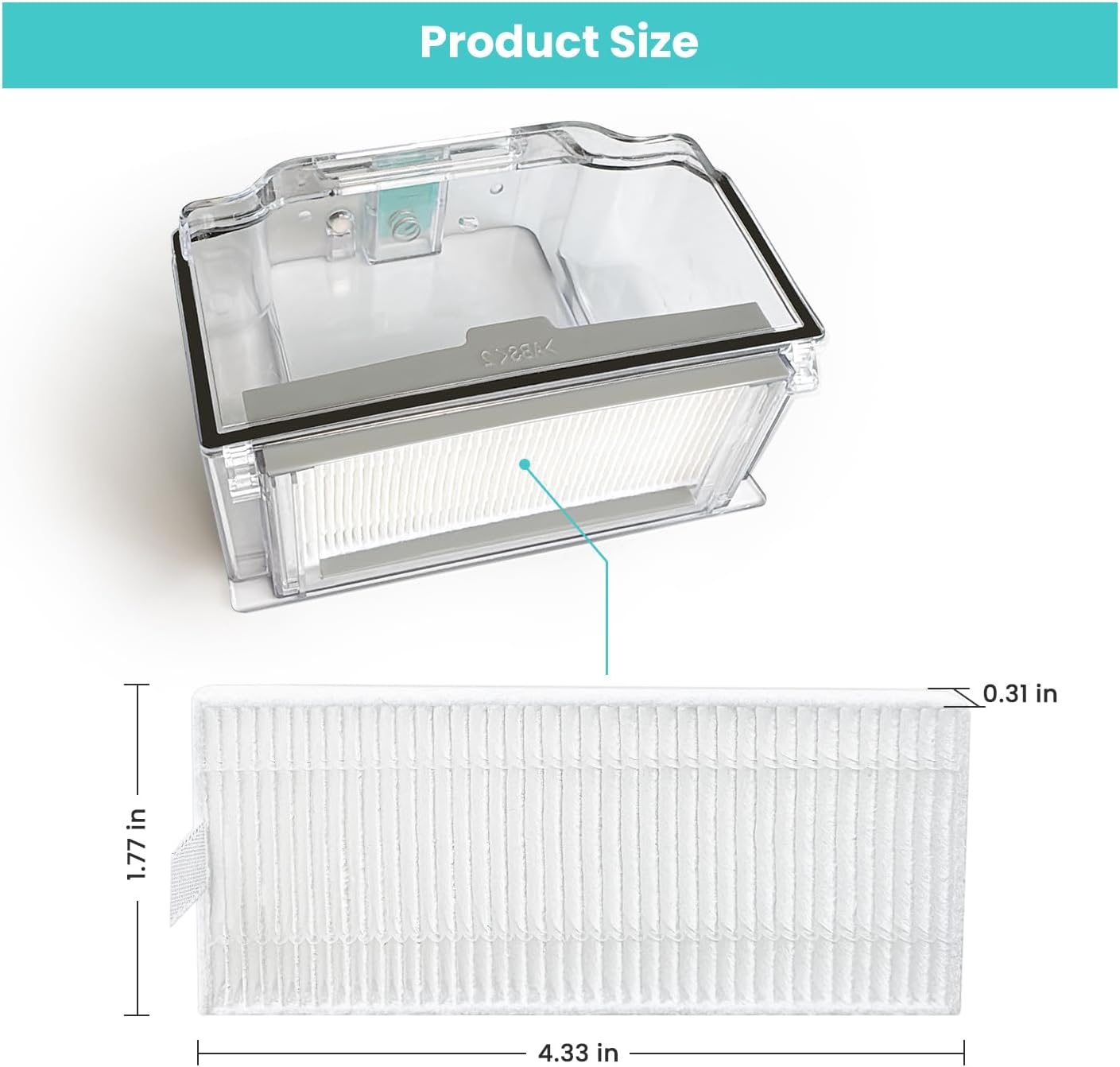 Step-by-step diagram for replacing the HEPA filter