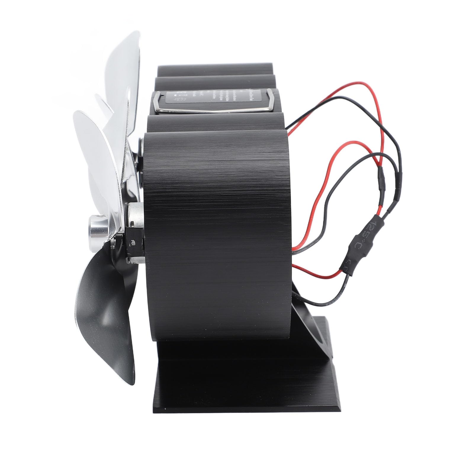 Marhynchus Ventilador de Estufa de Madera, 4 Palas de Chimenea de Cabeza Dual para Reemplazo, Aluminio de Aleación de Aluminio Alimentado por Calor, Equipado con Circulación de Calor de la