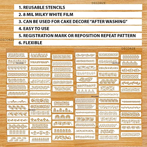 Image of Border Stencils for DIY Home Decor | Floral, Pattern & Wall Border Stencils for Painting Furniture & Art Projects DB-51-52
