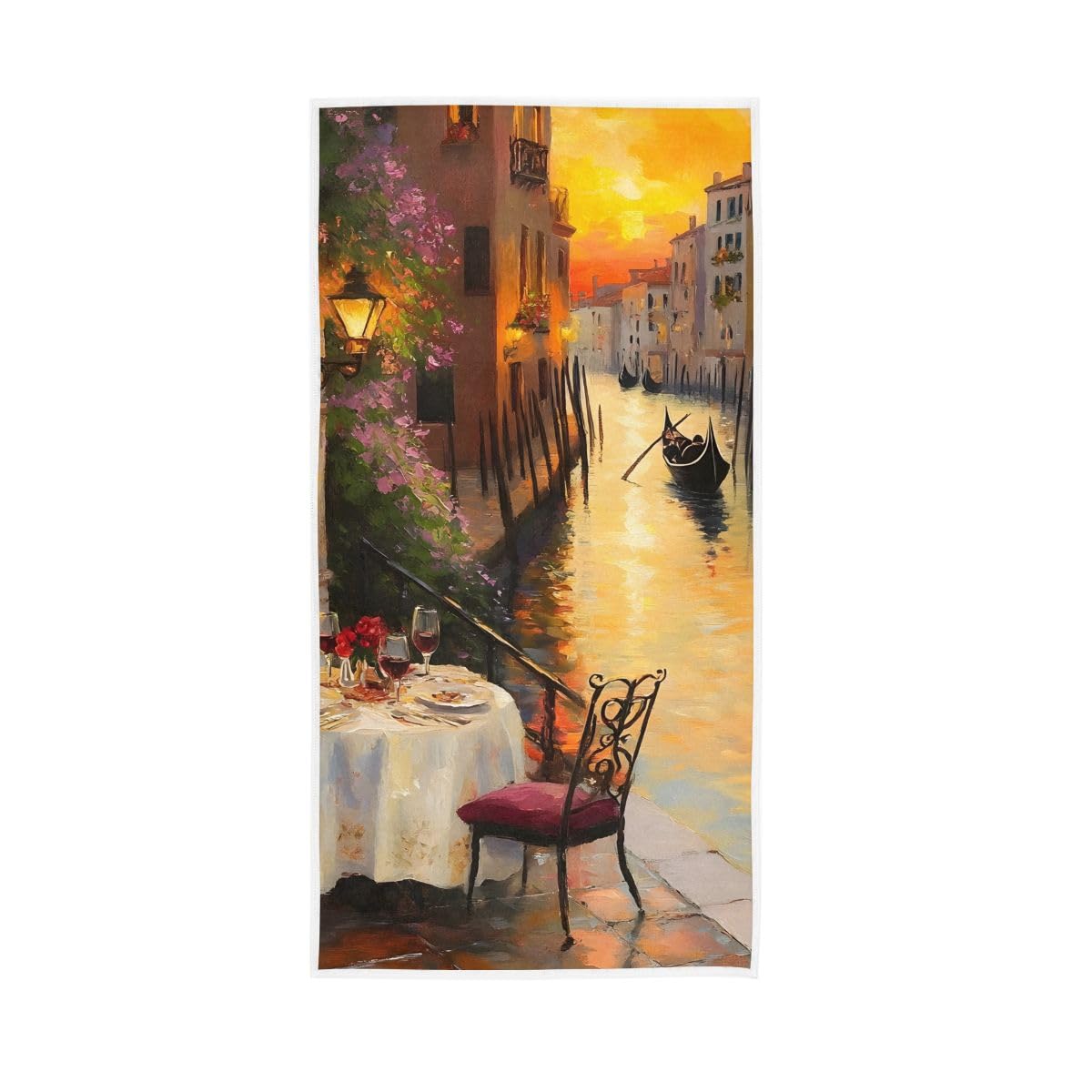 HUYGD Romantic Dinner Hand Towels Soft Washcloths Soft Towels 15 x 30 Inch